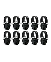 Walker's Razor Slim Ultra Low Profile Compact Design Earmuffs (Gray) 10-Pack