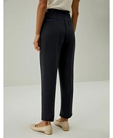 Sophisticated Slim-Fit Adjustable Silk Ankle Pants for Women