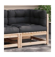 Patio Sofa Corner with Cushions Solid Wood Pine