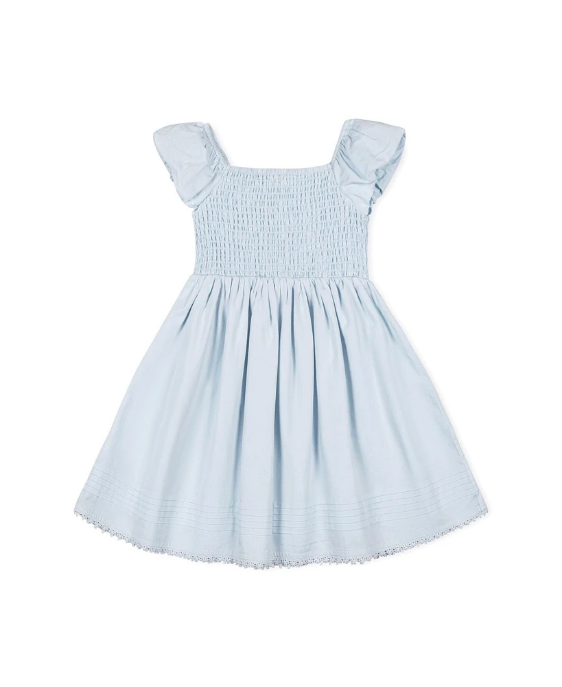Hope & Henry Big Girls Organic Sateen Cap Sleeve Special Occasion Smocked Flower Dress