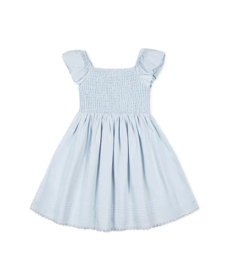 Hope & Henry Big Girls Organic Sateen Cap Sleeve Special Occasion Smocked Flower Dress
