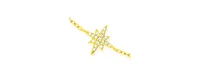 Etoielle Yellow Gold Tone Celetestial North Star Bracelet with Pave Cubic Zirconia