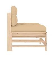Middle Sofa with Cushions Solid Wood Pine