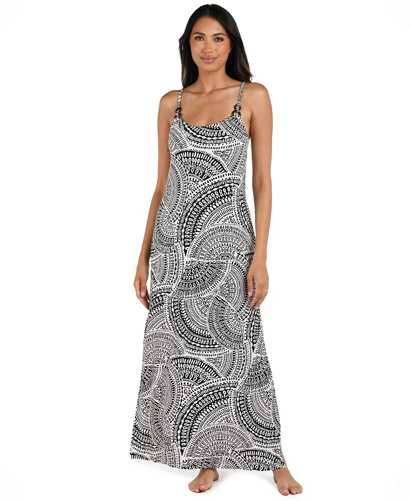 La Blanca Women's Dream Catcher Geo-Print Maxi Cover-Up Dress