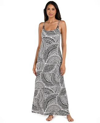 La Blanca Women's Dream Catcher Geo-Print Maxi Cover-Up Dress