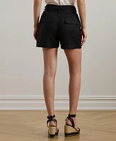 Lauren Ralph Belted Linen Shorts