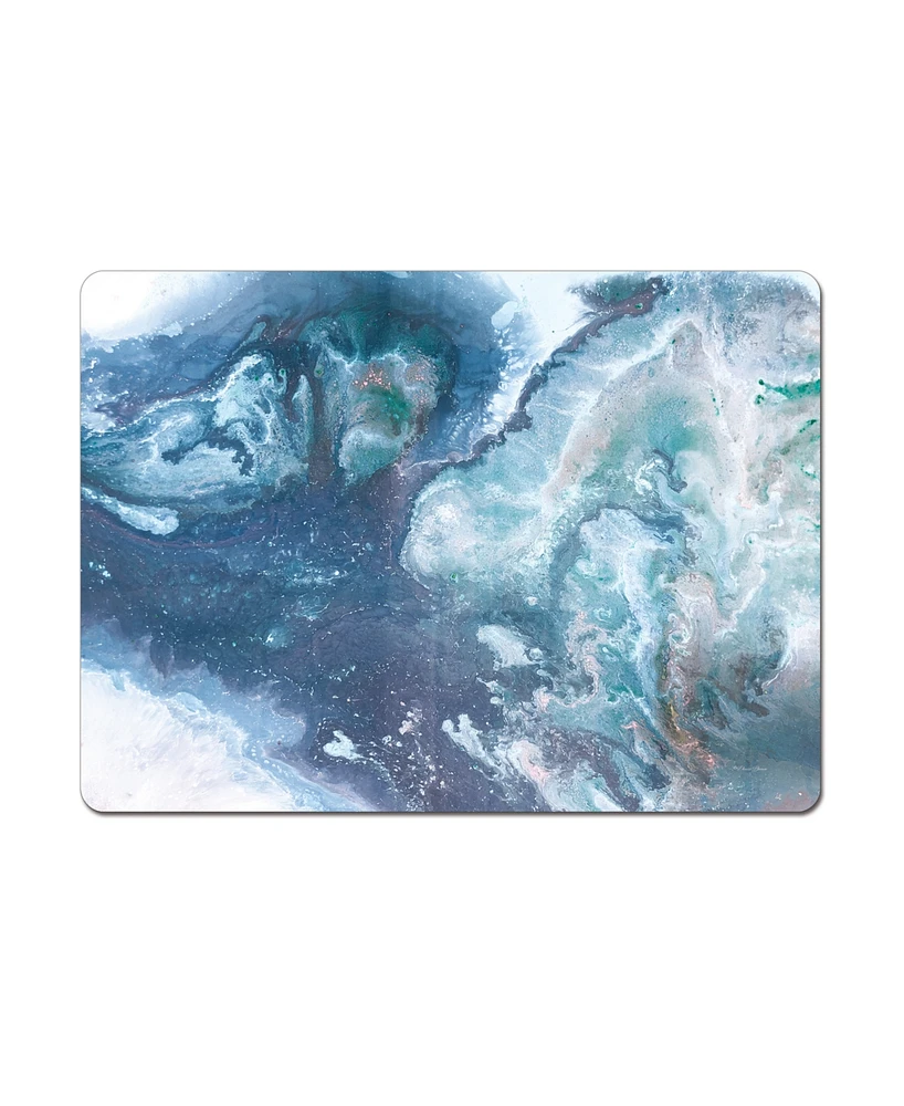 CounterArt Graceful Ocean Hardboard Cork Placemats 15"x 11", Set of 4