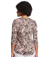 Jones New York Women's Printed 3/4-Sleeve Blouse