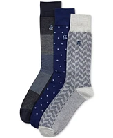 Perry Ellis Portfolio Men's 3-Pk. Assorted Patterned Crew Socks