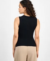 Bar Iii Petite Cutout Ribbed Sleeveless Top, Exclusively at Macy's