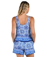 La Blanca Women's Alboran Mixed-Print Tank Top