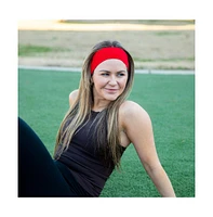 Women's Pack of Wide Training Headbands - Red + Grey + Black