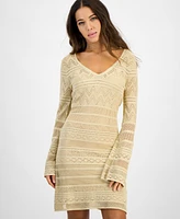 Guess Women's Nellie Pointelle Bell-Sleeve Sweater Dress