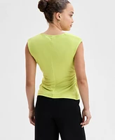 I.n.c. International Concepts Petite Asymmetric Draped Top, Exclusively at Macy's