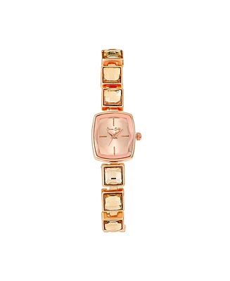 Jessica Carlyle Women's Shiny Rose Gold Metal Alloy Analog Watch, 18mm