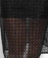 Dkny Women's Sleeveless Circle Eyelet Dress
