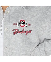 Gameday Couture Women's Ash Ohio State Buckeyes Foundation Full-Button Long Sleeve Overshirt