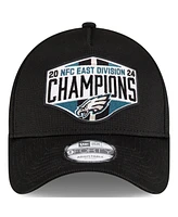 New Era Men's Black Philadelphia Eagles 2024 Nfc East Division Champions Locker Room 9FORTY Adjustable Hat