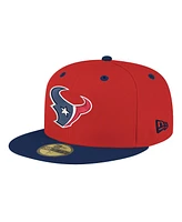 New Era Men's Red/Navy Houston Texans Flipside Two-Tone 59FIFTY Fitted Hat