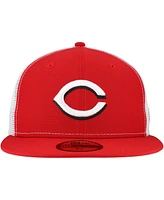 New Era Men's Red Cincinnati Reds Team Color 59FIFTY Trucker Fitted Hat