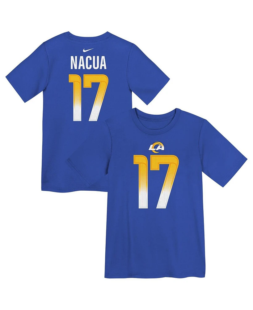 Nike Preschool Puka Nacua Royal Los Angeles Rams Player Name Number T-Shirt