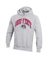 Champion Men's Heather Gray Ohio State Buckeyes Vault Late Night Reverse Weave Pullover Hoodie