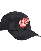 American Needle Men's Black Detroit Red Wings Valin Camo Super Tech Vented Adjustable Hat