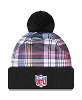 New Era Big Boys and Girls Black Dallas Cowboys 2024 Nfl Crucial Catch Plaid Cuffed Pom Knit Hat