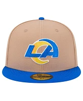 New Era Men's Tan/Royal Los Angeles Rams Logo Main 59FIFTY Fitted Hat