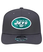 New Era Men's Graphite New York Jets Main 9SEVENTY Stretch-Snap Hat