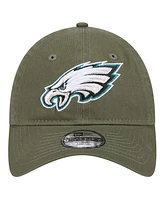 New Era Big Boys and Girls Olive Philadelphia Eagles Main 9TWENTY Adjustable Hat