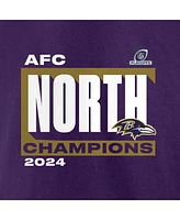 Fanatics Men's Purple Baltimore Ravens 2024 Afc North Division Champions Big Tall Conquer T-Shirt