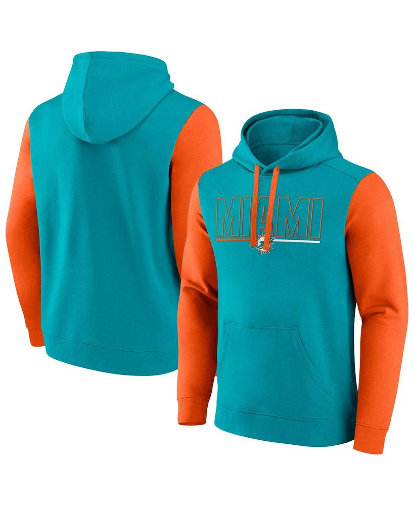 Fanatics Men's Aqua Miami Dolphins Big Tall Outline Pullover Hoodie