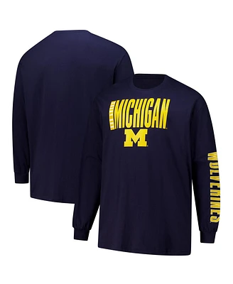 Fanatics Men's Navy Michigan Wolverines Big Tall Vision Long Sleeve T-Shirt