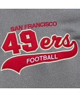 Mitchell & Ness Men's Heather Gray San Francisco 49ers Vintage Logo Snow Washed Fleece Pullover Hoodie