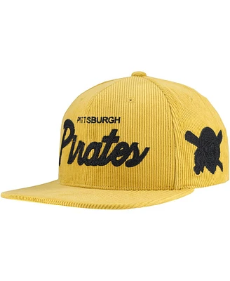 Mitchell & Ness Men's Gold Pittsburgh Pirates Corduroy Snapback Hat