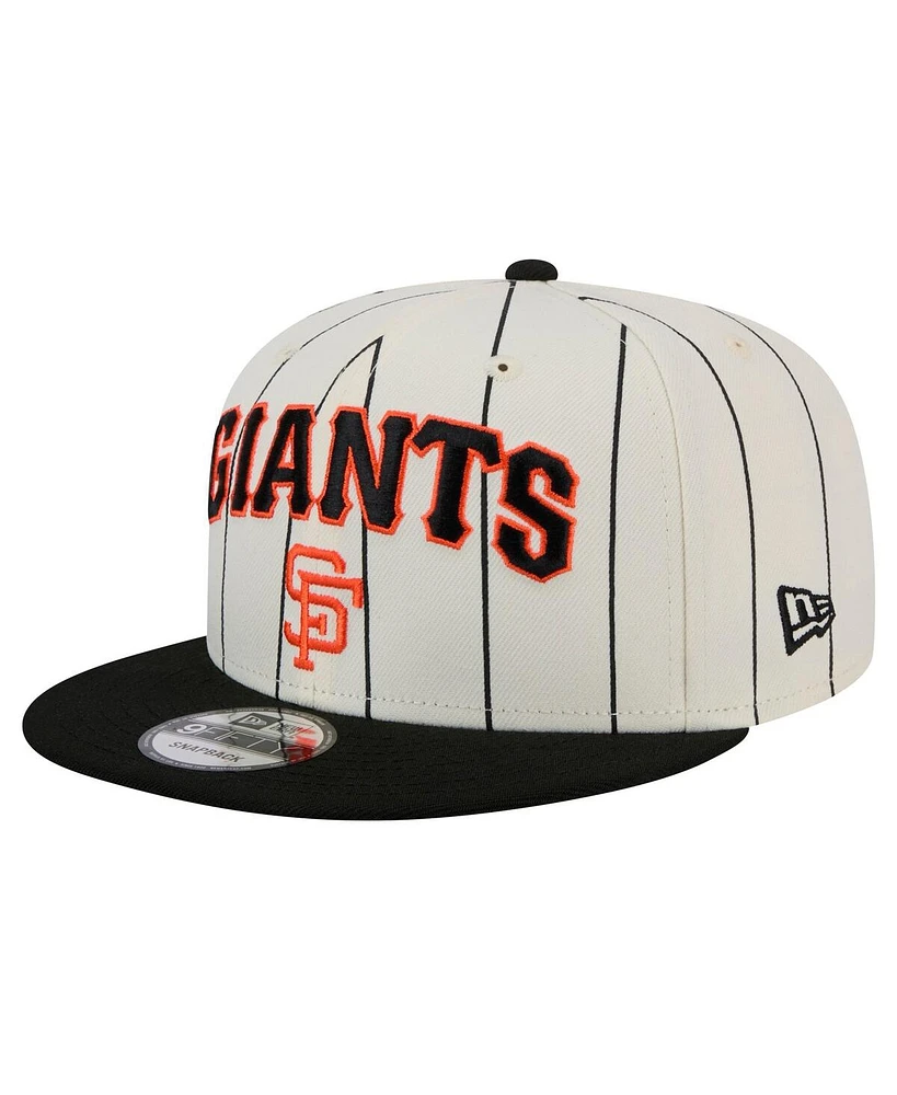 New Era Men's White San Francisco Giants Jersey Pinstripe 9FIFTY Snapback Hat