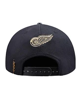 Pro Standard Men's Black Detroit Red Wings Metallic Logo Pinch Front Adjustable Hat