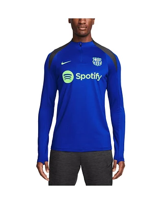 Nike Men's Royal Barcelona 2024/25 Strike Drill Performance Quarter-Zip Pullover Top