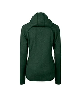 Cutter Buck Women's Green Philadelphia Eagles Gridiron Classics Logo Mainsail Sweater Knit Full-Zip Hoodie