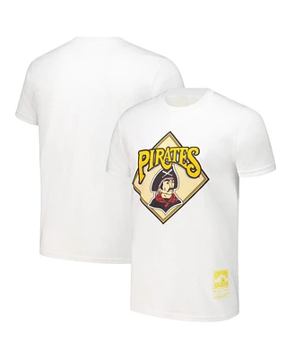 Mitchell & Ness Men's White Pittsburgh Pirates Cooperstown Collection Logo T-Shirt