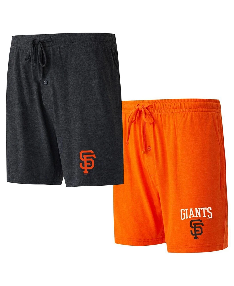 Concepts Sport Men's Black/Orange San Francisco Giants Two Pack Meter Sleep Shorts