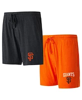Concepts Sport Men's Black/Orange San Francisco Giants Two Pack Meter Sleep Shorts