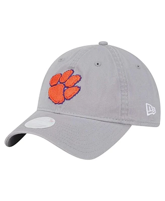 New Era Women's Gray Clemson Tigers Logo 9TWENTY Adjustable Hat