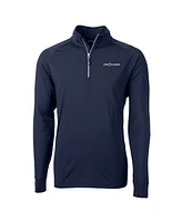 Cutter Buck Men's Navy The Players Adapt Eco Knit Stretch Quarter-Zip Pullover Top