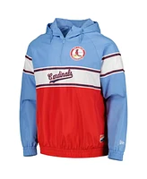 New Era Men's Light Blue St. Louis Cardinals Ripstop Raglan Quarter-Zip Hoodie