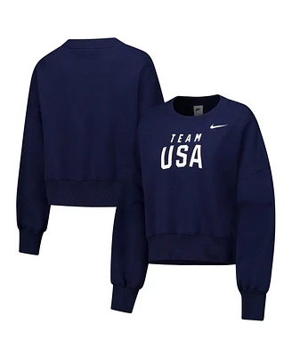 Nike Women's Navy Team Usa Phoenix Fleece Pullover Sweatshirt