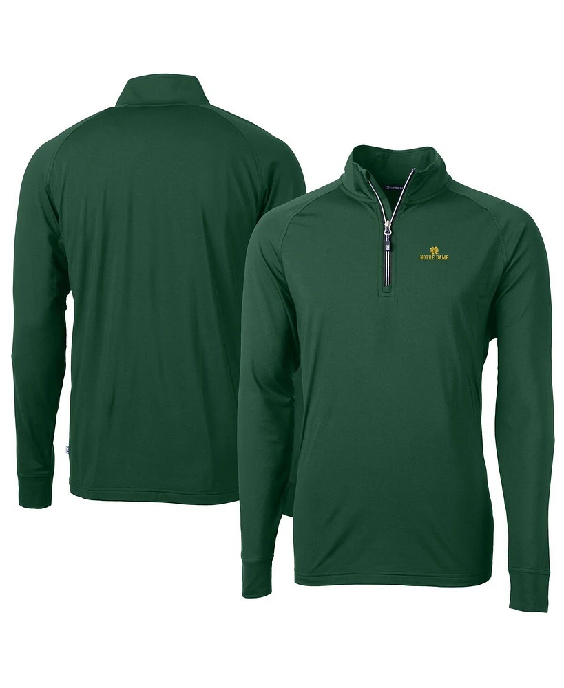 Cutter & Buck Men's Green Notre Dame Fighting Irish Adapt Knit Quarter-Zip Pullover Jacket