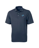 Cutter & Buck Men's Navy Detroit Lions Virtue Eco Pique Polo