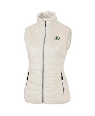 Cutter & Buck Women's Cream Green Bay Packers Rainier PrimaLoft Full-Zip Vest